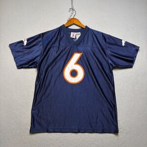 NFL Players Denver Broncos Jersey Kids XL Navy Jay Cutler 6 Y2K Football Mesh